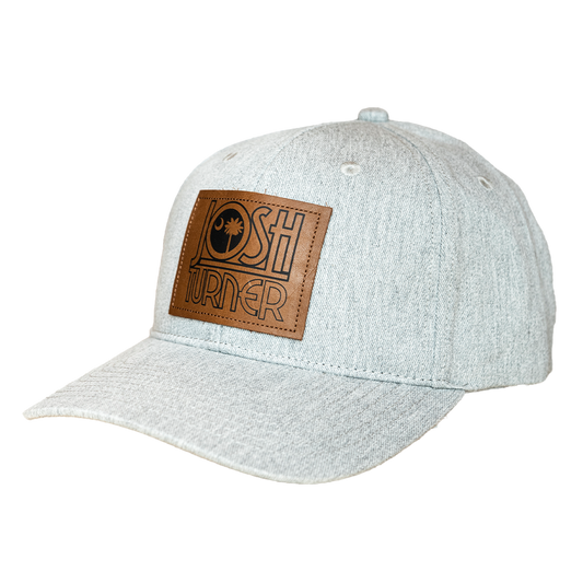 Gray Leather Patch Hat