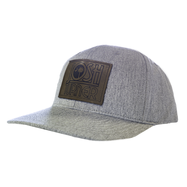 Gray Leather Patch Hat