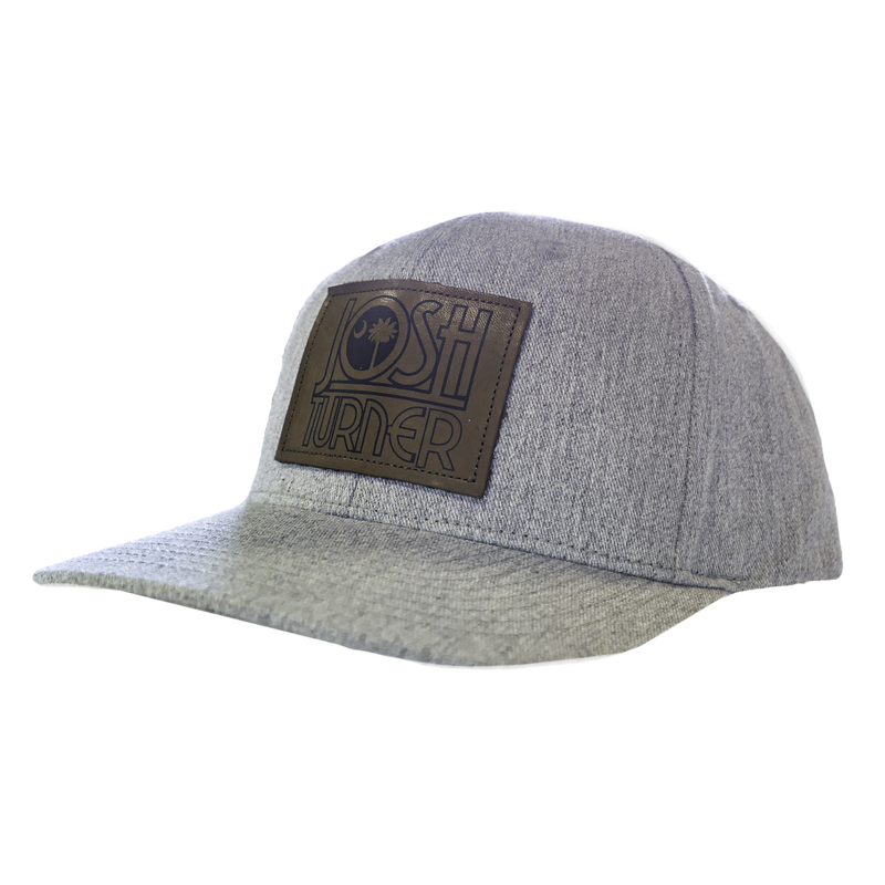 Gray Leather Patch Hat - Main Image