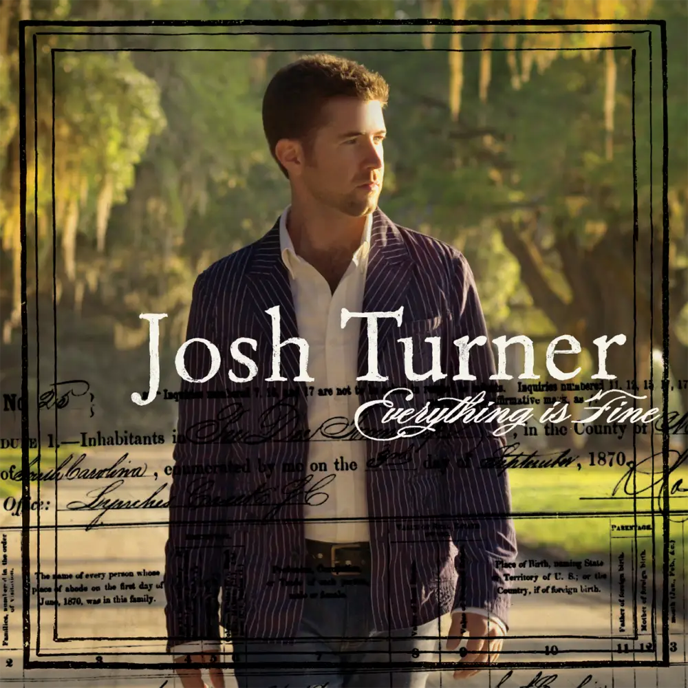 Album cover featuring a man in a striped jacket against a nature backdrop.