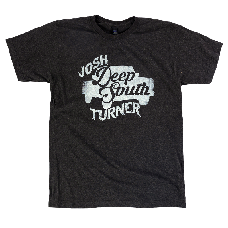 Black t-shirt with ’Josh Turner Deep South’ printed in white lettering.