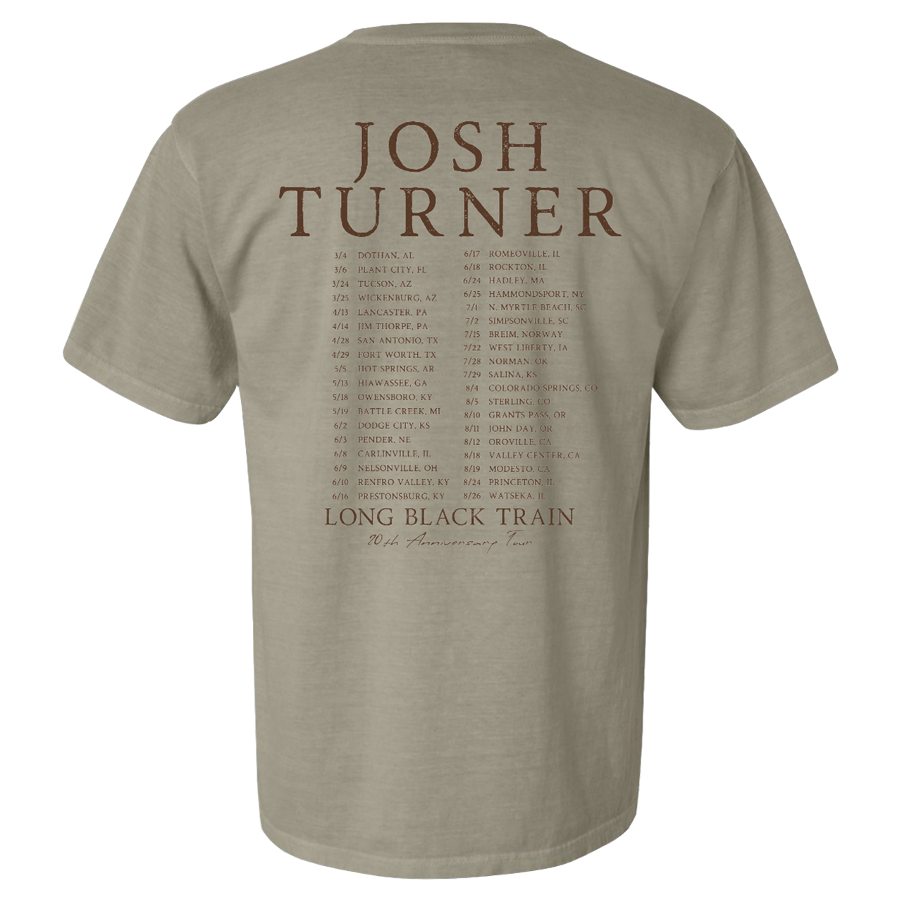 2023 Josh Turner Long Black Train Anniversary Tour Tee – Josh Turner ...